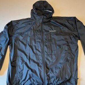 Columbia Men's Windbreaker with Hood, Black Size 3X